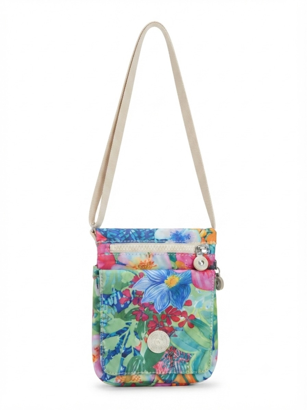 KIPLING Eldorado Tropical Floral Mini Crossbody Travel Wallet Bag Y2K